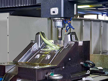 Machining a large deep-pocket component
